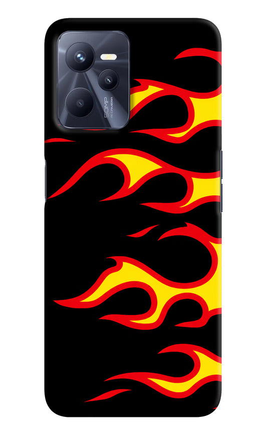 Side Sweep Flames Realme C35 Hard Case Back Cover by Casekaro