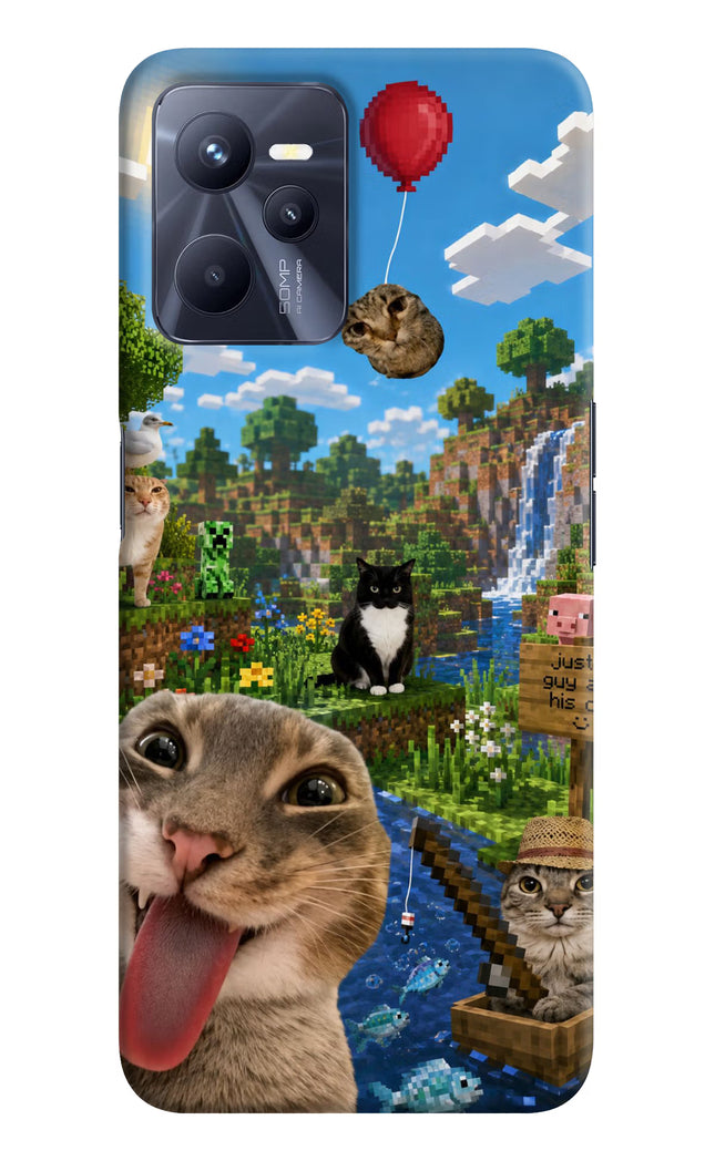 Minecraft Cat Chaos Realme C35 Hard Case Back Cover by Casekaro