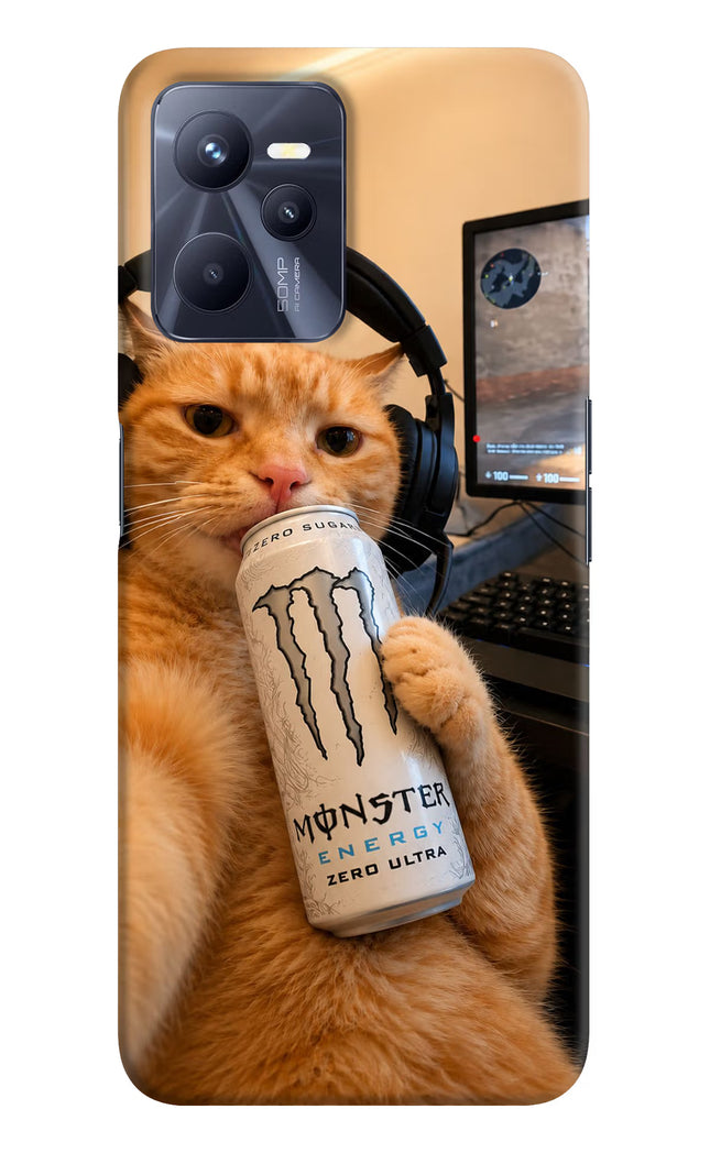 Gamer Cat Energy Realme C35 Hard Case Back Cover by Casekaro