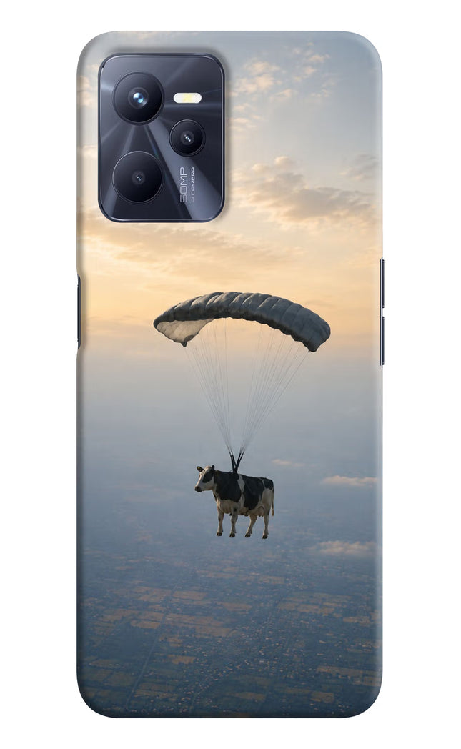 Skydiving Cow Realme C35 Hard Case Back Cover by Casekaro