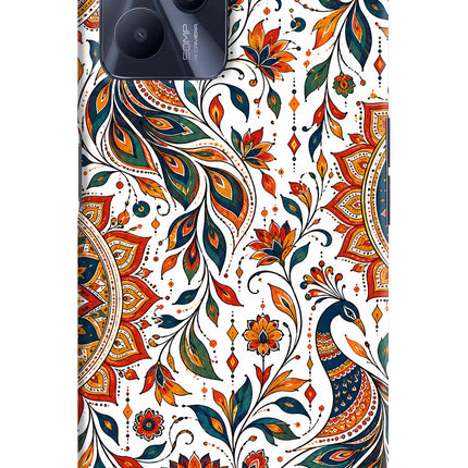 White Mayura Realme C35 Hard Case Back Cover by Casekaro