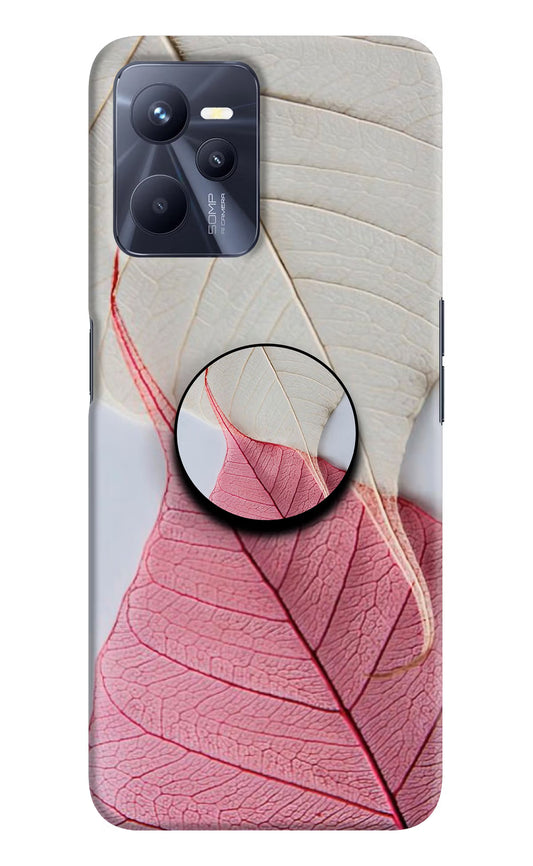 White Pink Leaf Realme C35 Pop Case by Casekaro