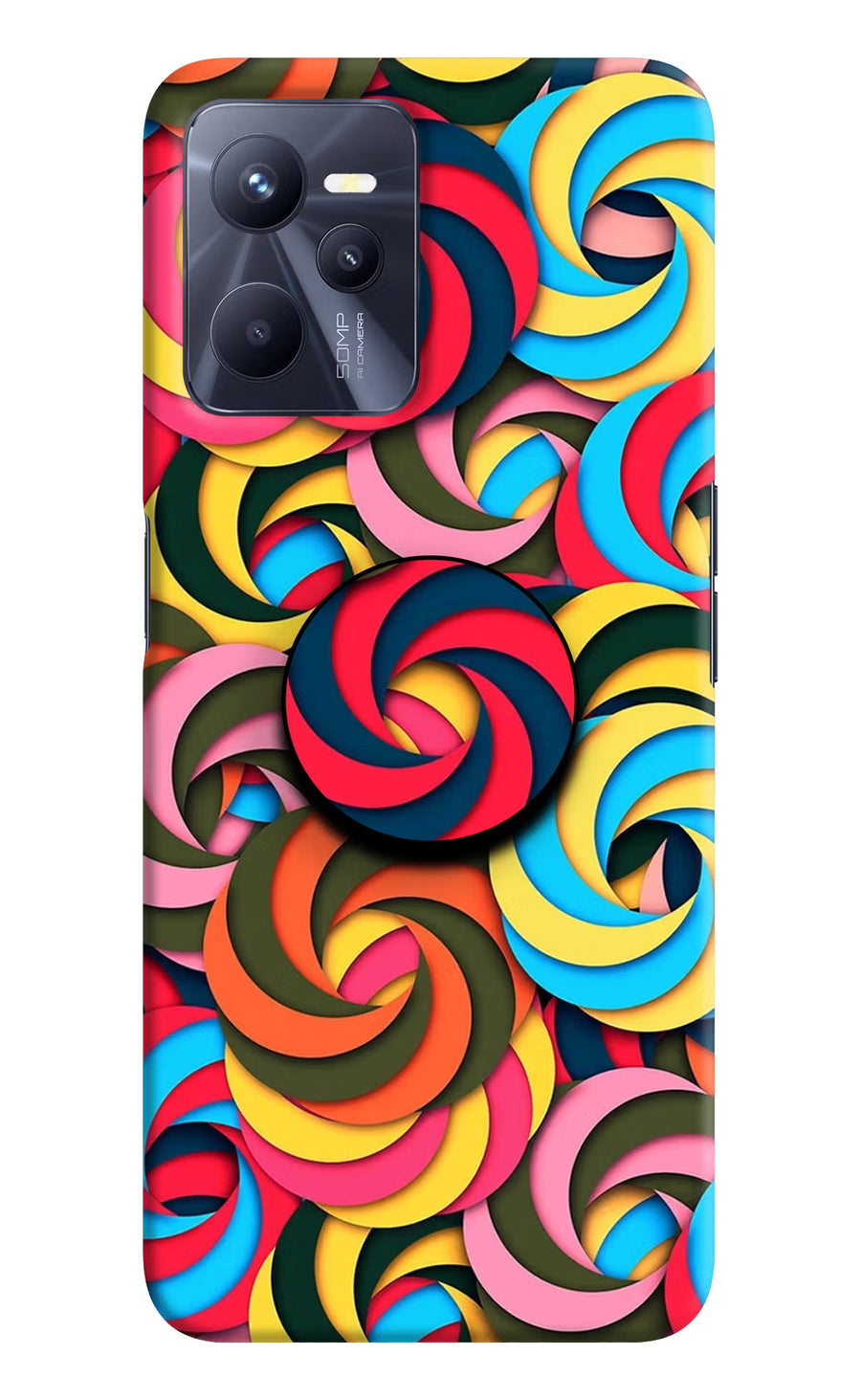 Spiral Pattern Realme C35 Pop Case, Hard case
