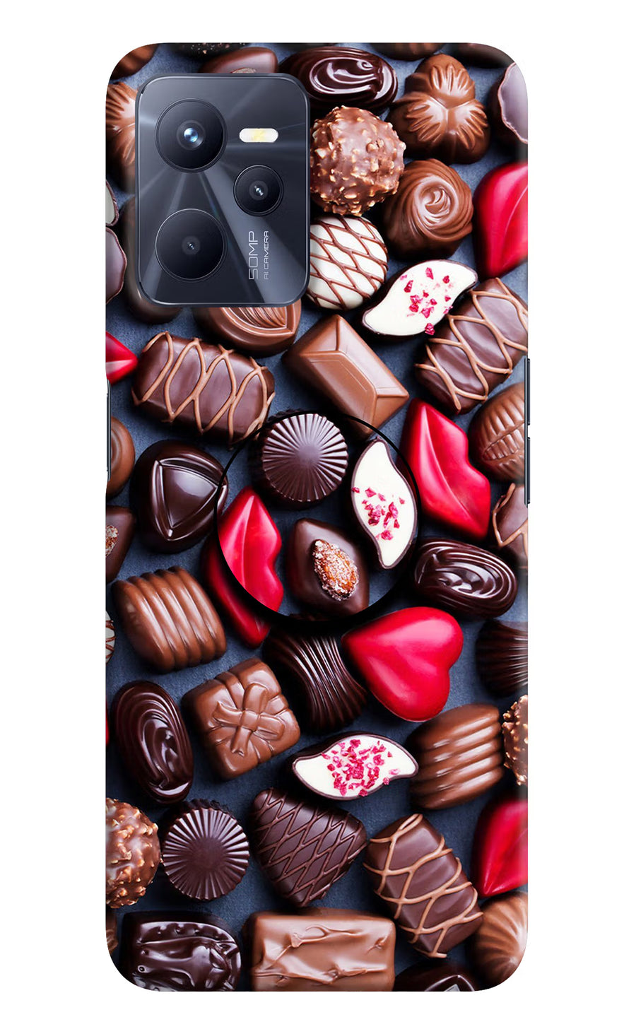 Chocolates Realme C35 Pop Case, Hard case