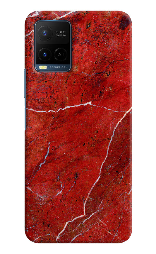 Red Marble Design Vivo Y33T Hard Case Back Cover by Casekaro