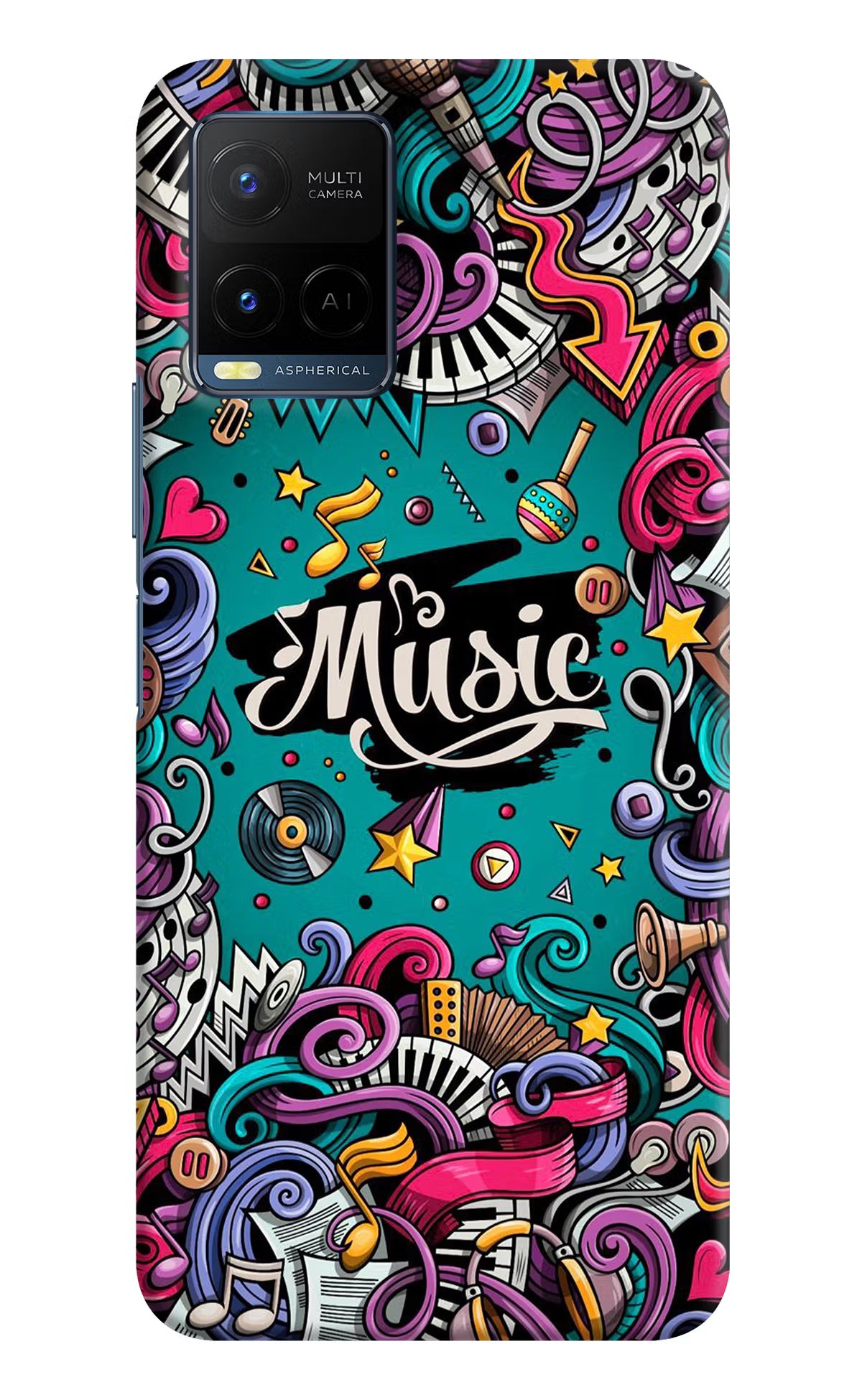 Music Graffiti Vivo Y33T Hard Case Back Cover by Casekaro