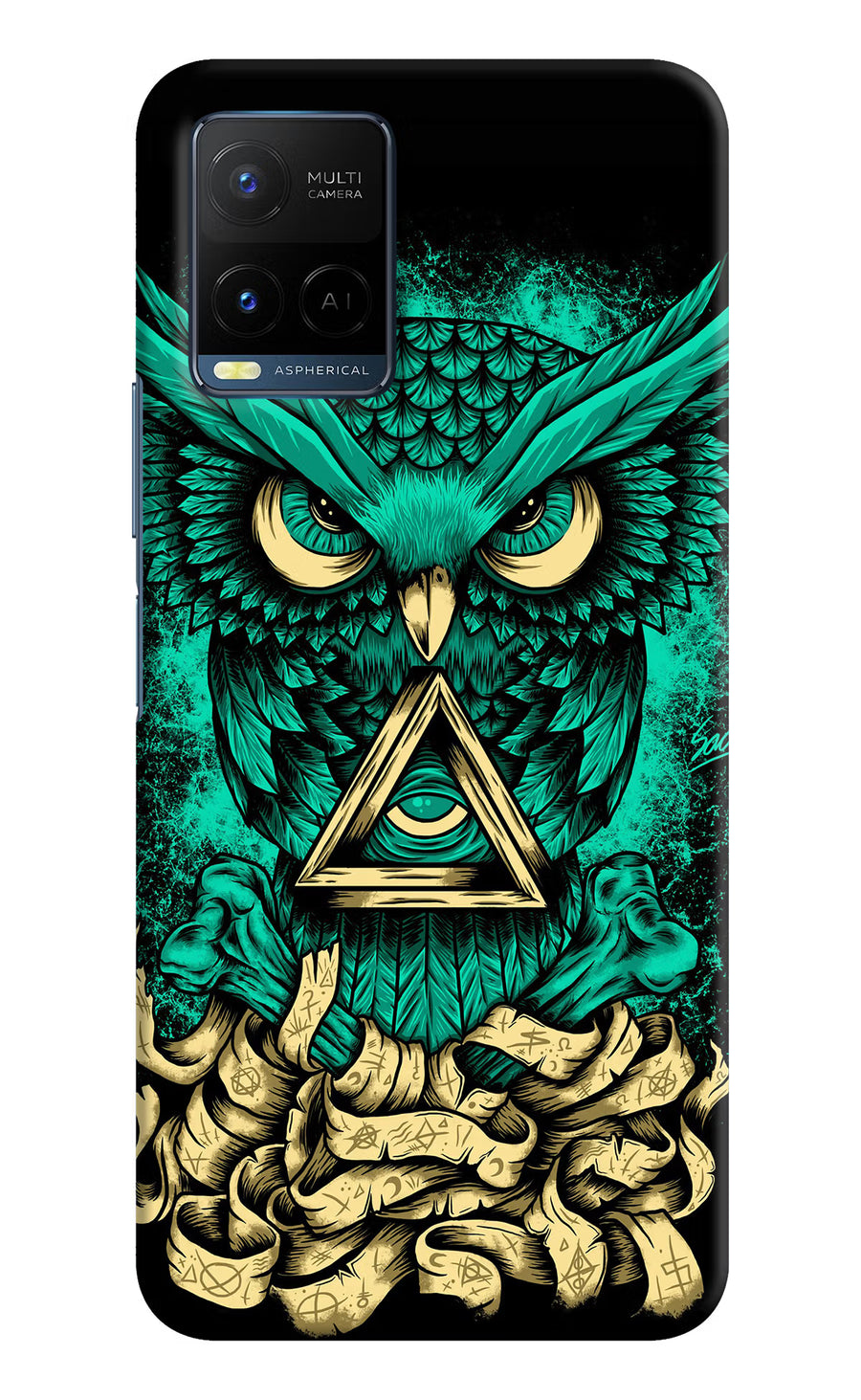 Green Owl Vivo Y33T Back Cover, Hard case