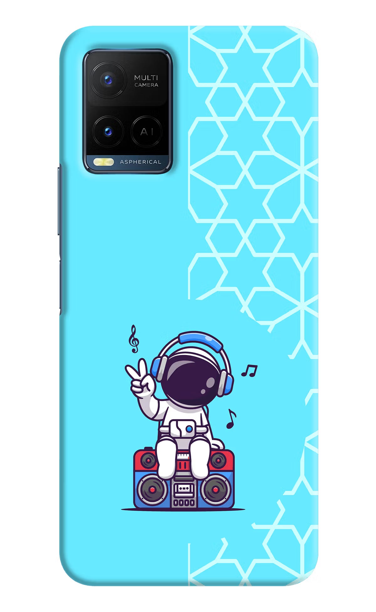 Cute Astronaut Chilling Vivo Y33T Hard Case Back Cover by Casekaro