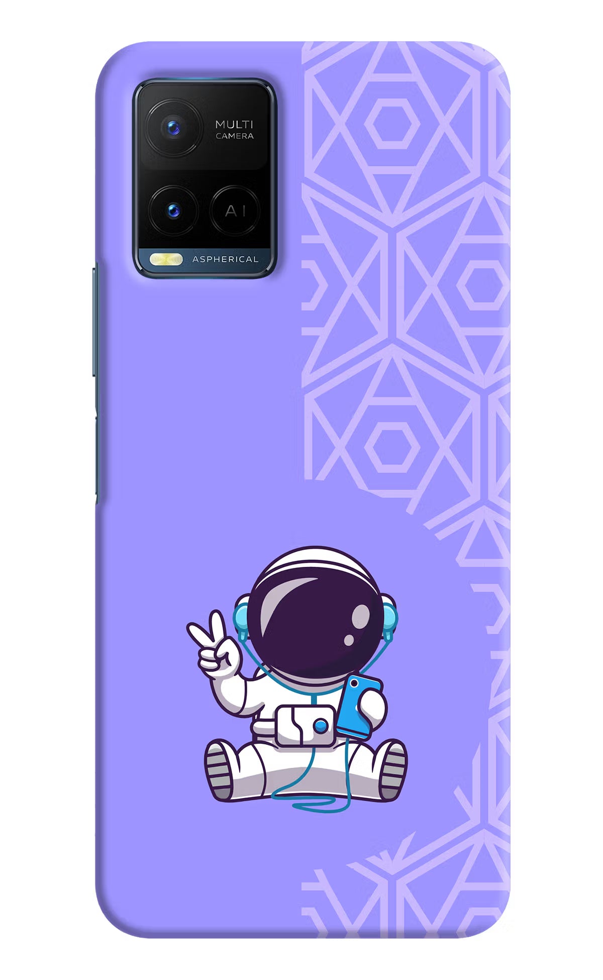 Cute Astronaut Chilling Vivo Y33T Hard Case Back Cover by Casekaro