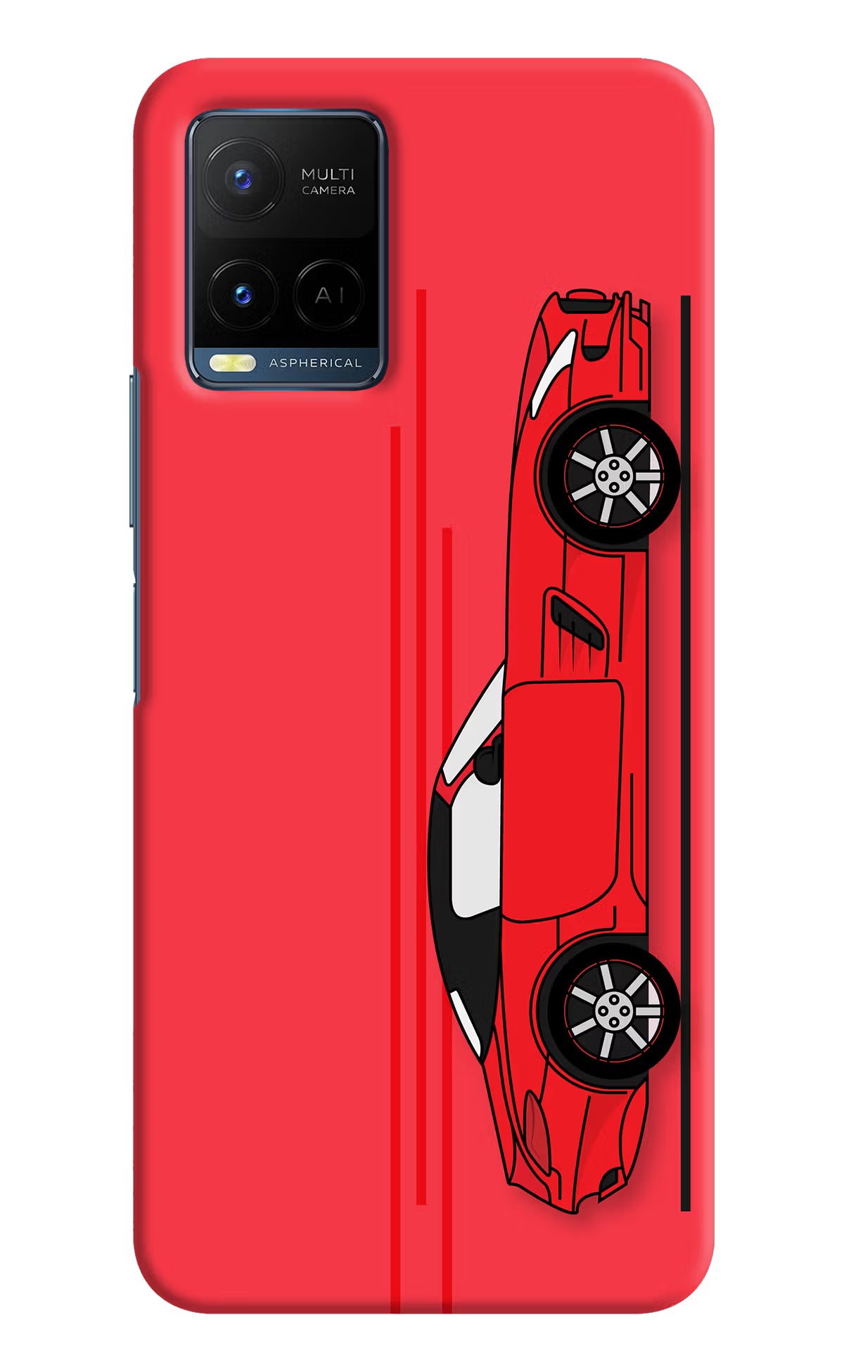 Red Velocity Vivo Y33T Hard Case Back Cover by Casekaro