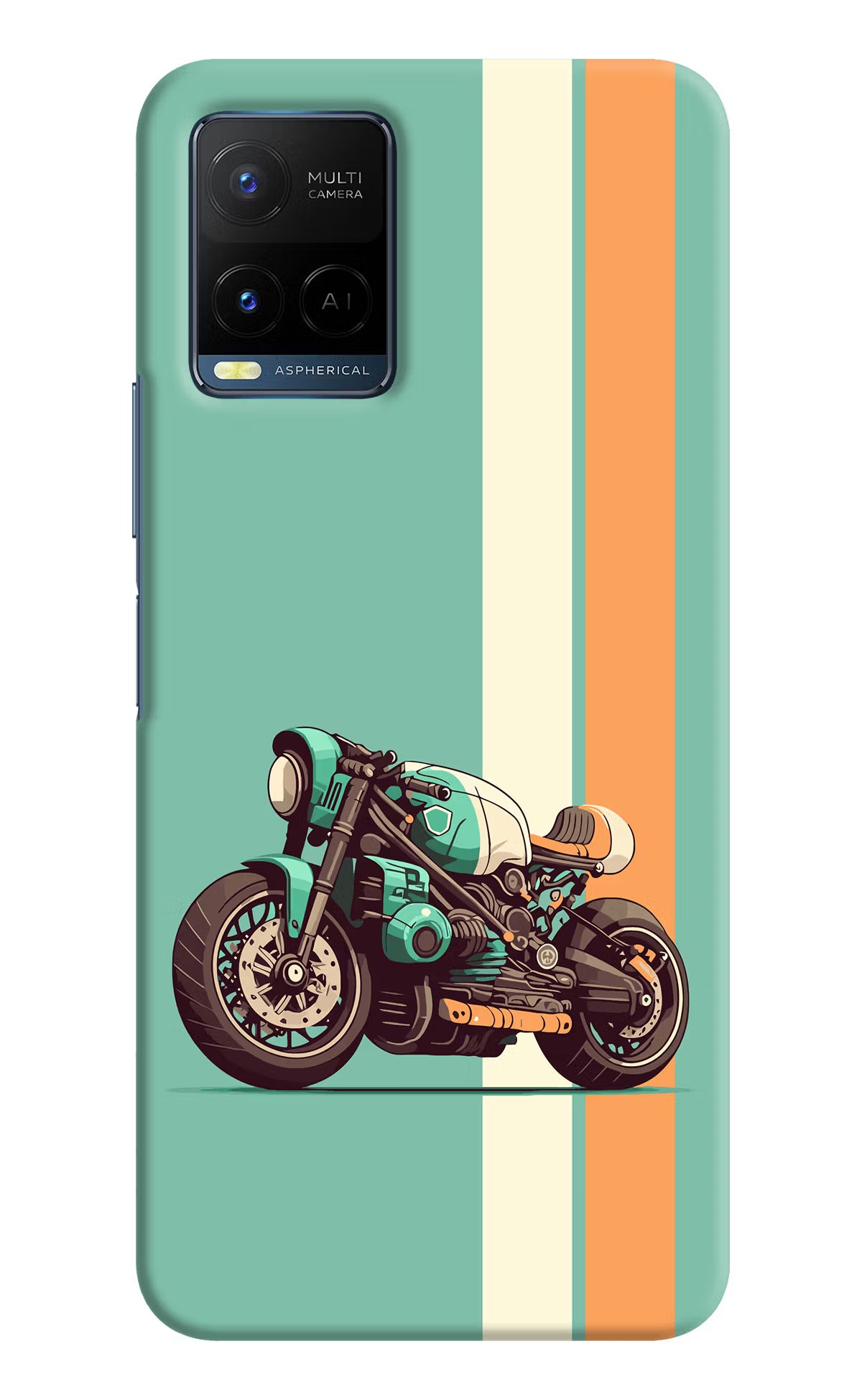 Striped Moto Drift Vivo Y33T Hard Case Back Cover by Casekaro