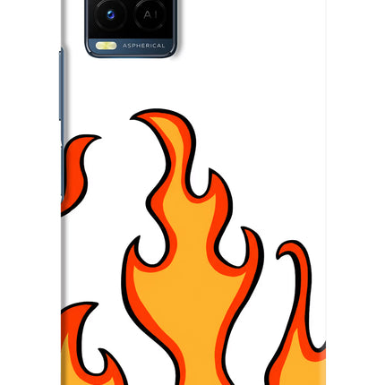 Fired Up – White Vivo Y33T Hard Case Back Cover by Casekaro