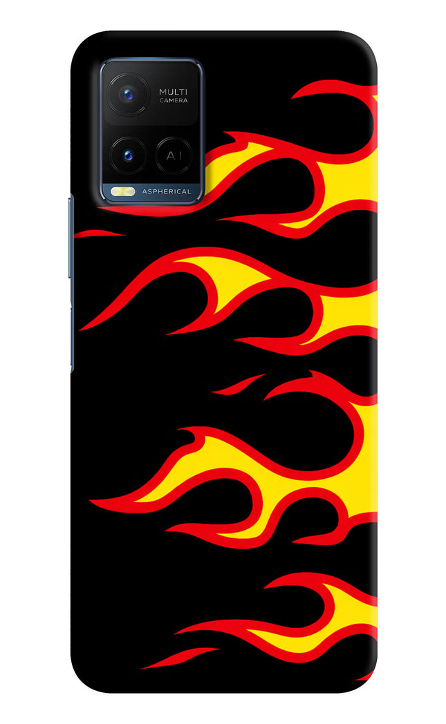 Side Sweep Flames Vivo Y33T Hard Case Back Cover by Casekaro