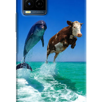 Dolphin vs Cow Vivo Y33T Hard Case Back Cover by Casekaro