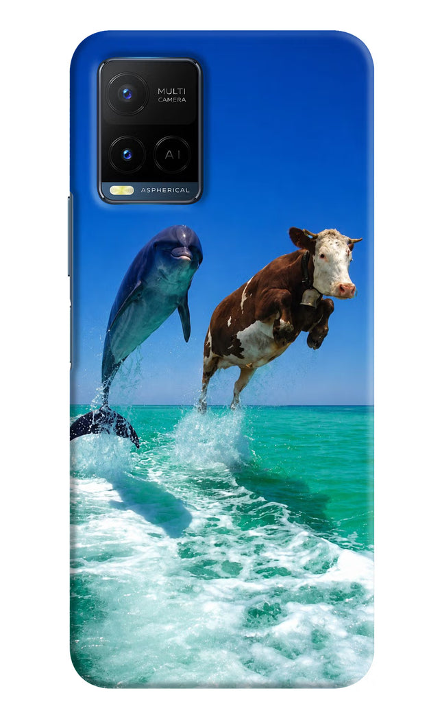 Dolphin vs Cow Vivo Y33T Hard Case Back Cover by Casekaro