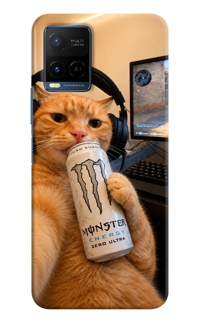 Gamer Cat Energy Vivo Y33T Hard Case Back Cover by Casekaro