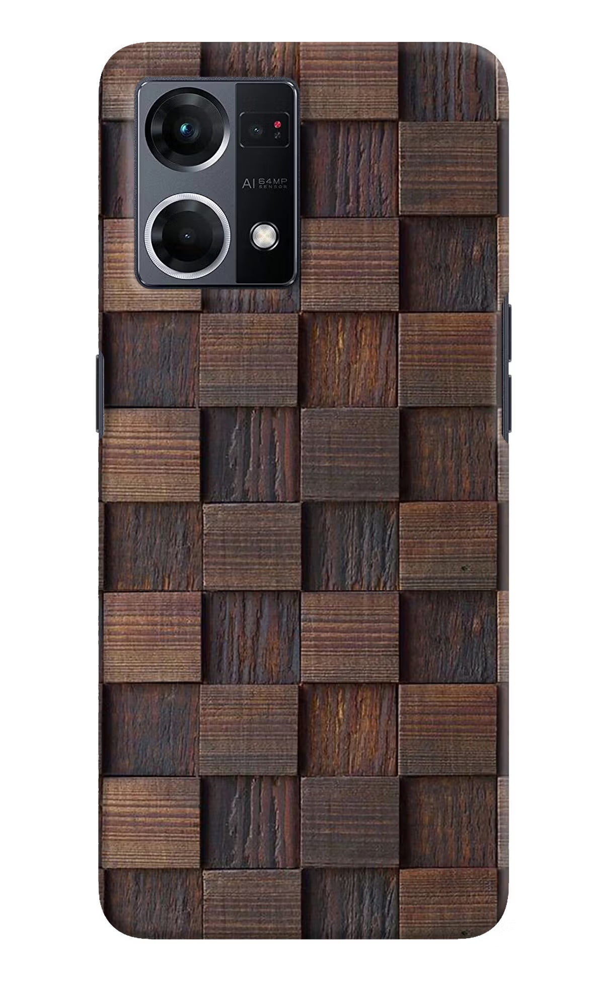 Wooden Cube Design Oppo F21 Pro 4G Hard Case Back Cover by Casekaro