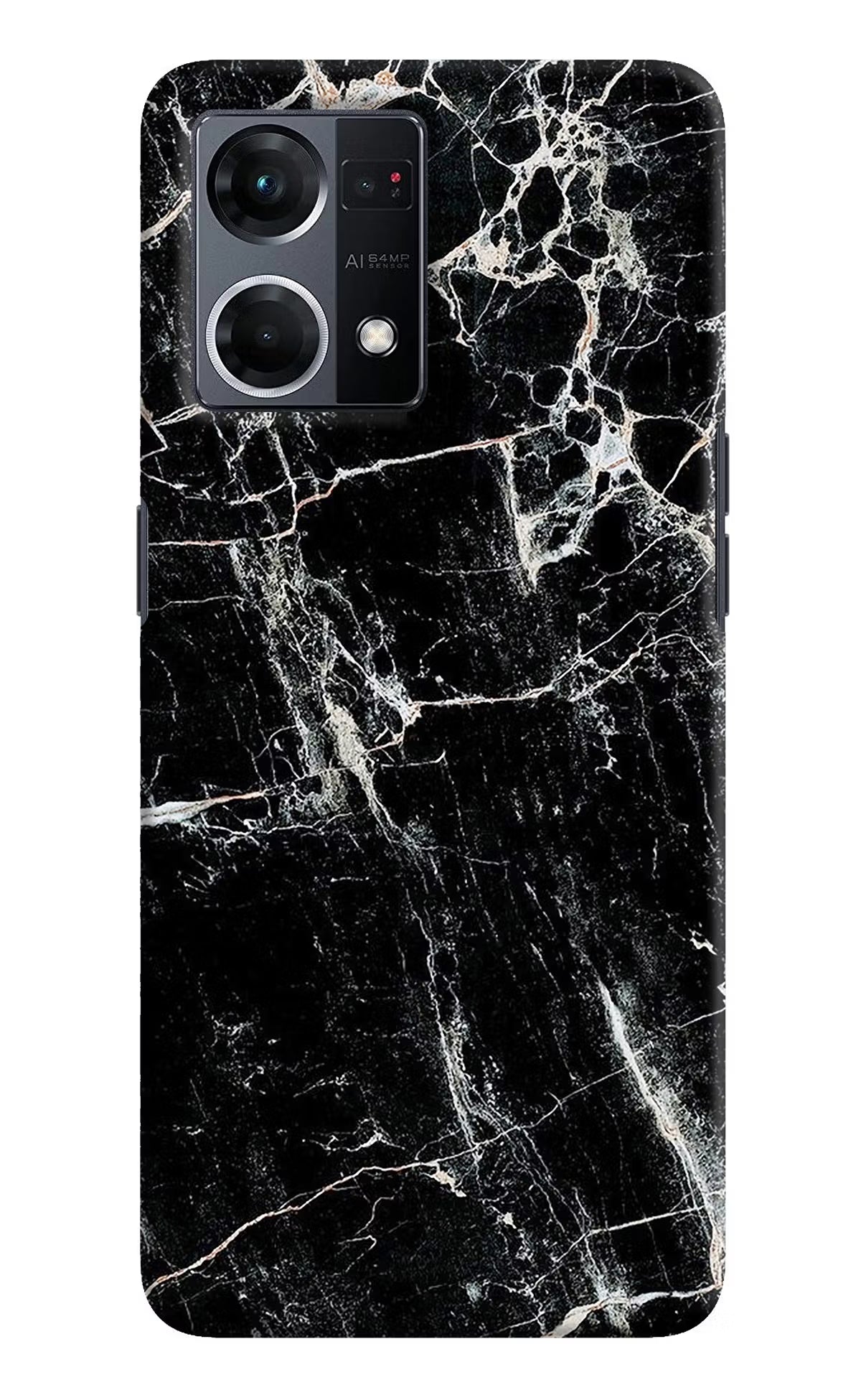Black Marble Texture Oppo F21 Pro 4G Hard Case Back Cover by Casekaro