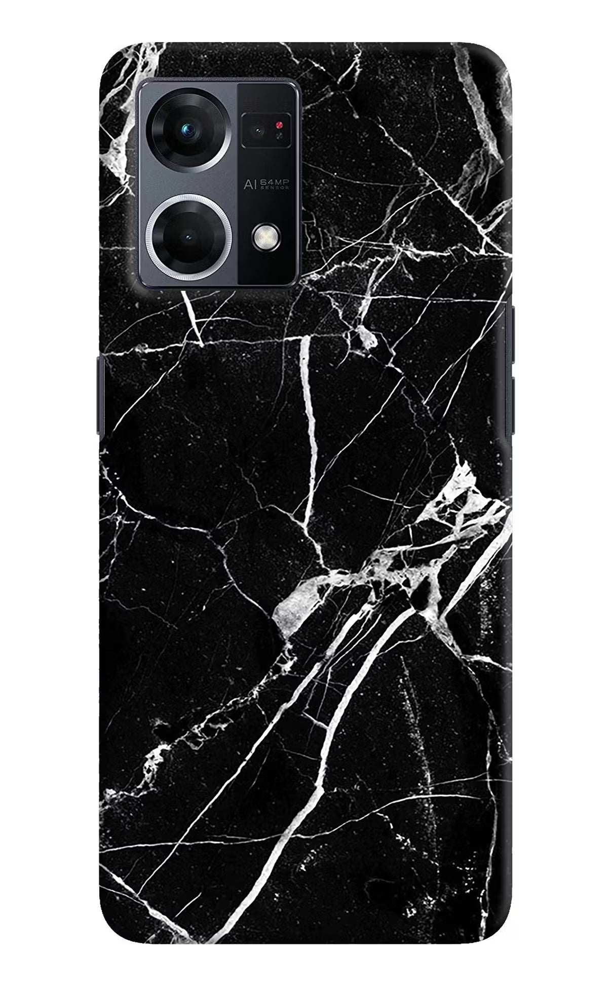 Black Marble Pattern Oppo F21 Pro 4G Hard Case Back Cover by Casekaro