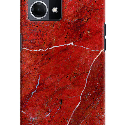 Red Marble Design Oppo F21 Pro 4G Hard Case Back Cover by Casekaro