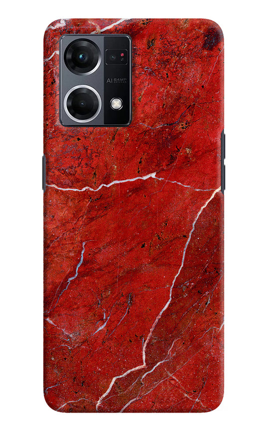 Red Marble Design Oppo F21 Pro 4G Hard Case Back Cover by Casekaro