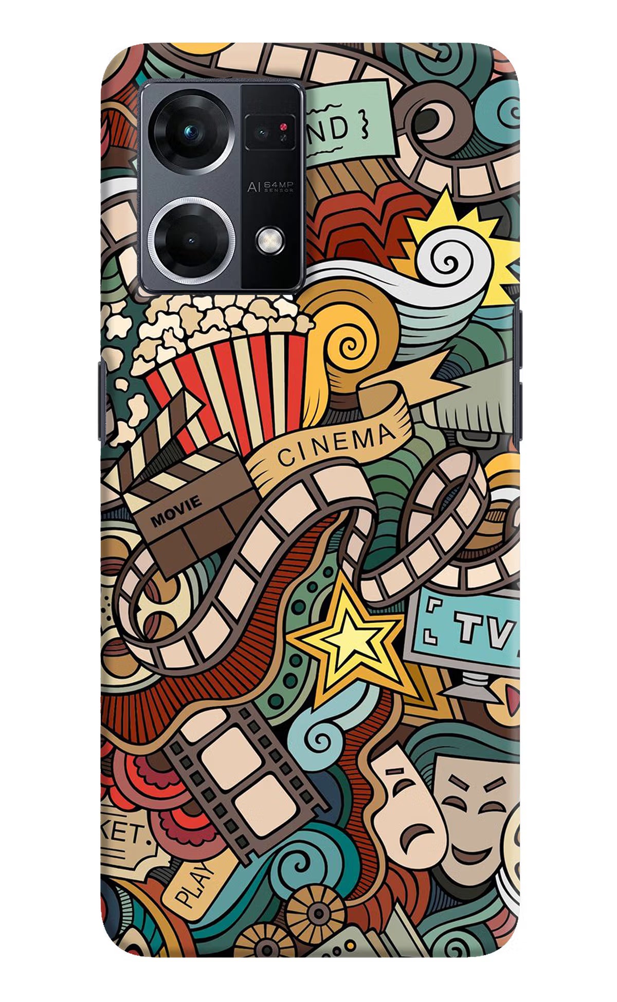 Cinema Abstract Oppo F21 Pro 4G Hard Case Back Cover by Casekaro