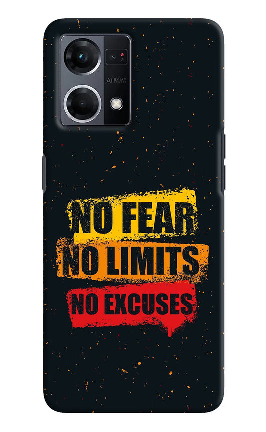 No Fear No Limits No Excuse Oppo F21 Pro 4G Hard Case Back Cover by Casekaro