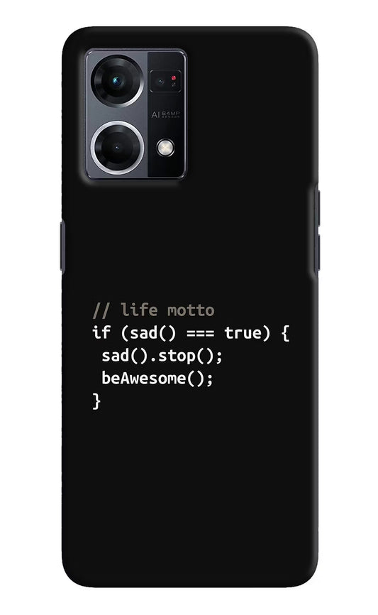 Life Motto Code Oppo F21 Pro 4G Hard Case Back Cover by Casekaro