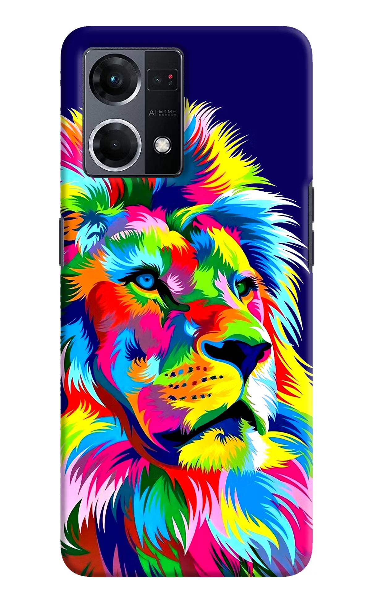 Vector Art Lion Oppo F21 Pro 4G Hard Case Back Cover by Casekaro