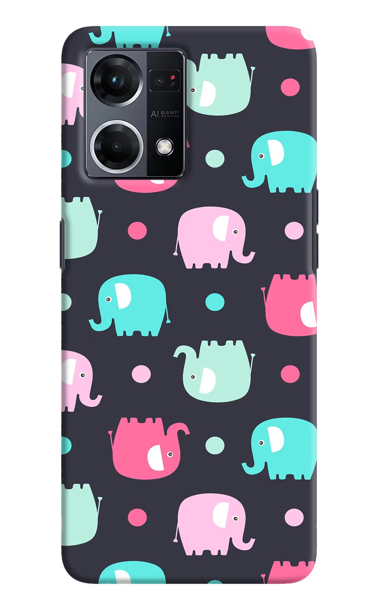 Elephants Oppo F21 Pro 4G Hard Case Back Cover by Casekaro