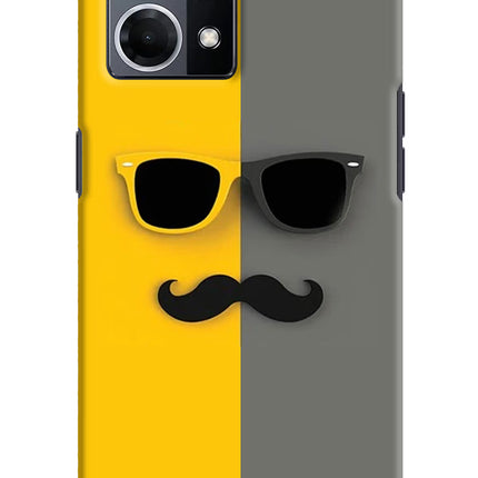 Sunglasses with Mustache Oppo F21 Pro 4G Hard Case Back Cover by Casekaro