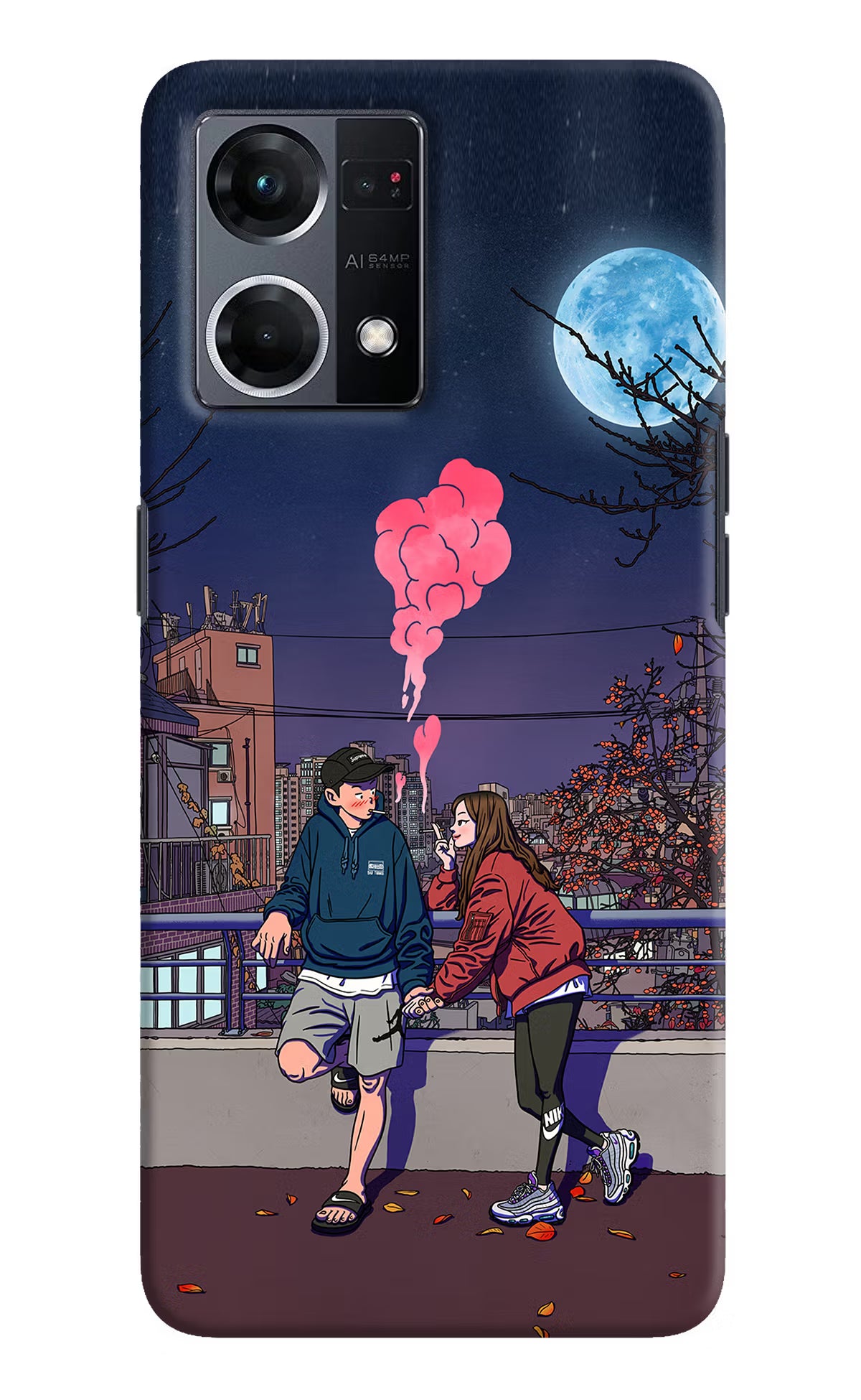 Chilling Couple Oppo F21 Pro 4G Hard Case Back Cover by Casekaro