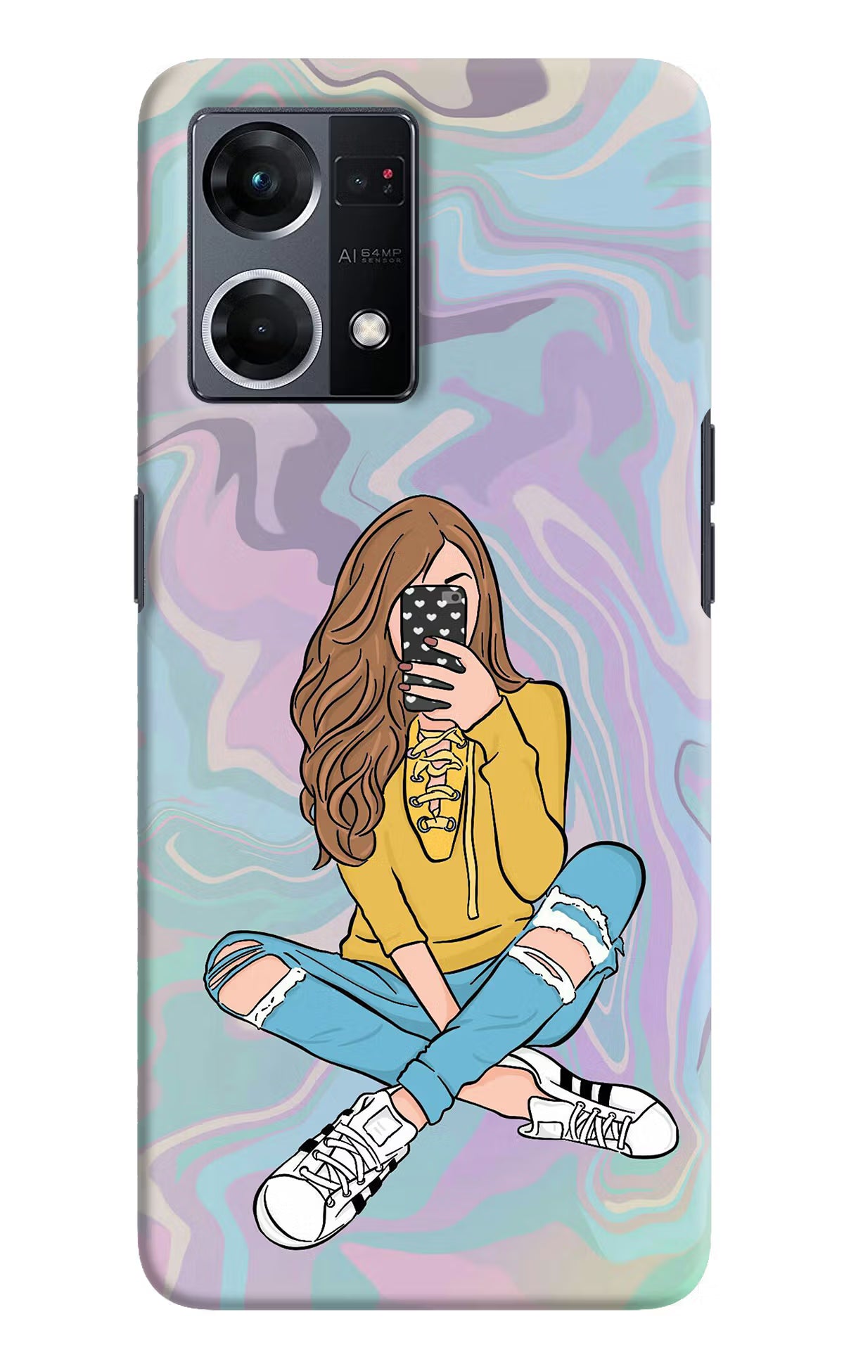 Selfie Girl Oppo F21 Pro 4G Hard Case Back Cover by Casekaro