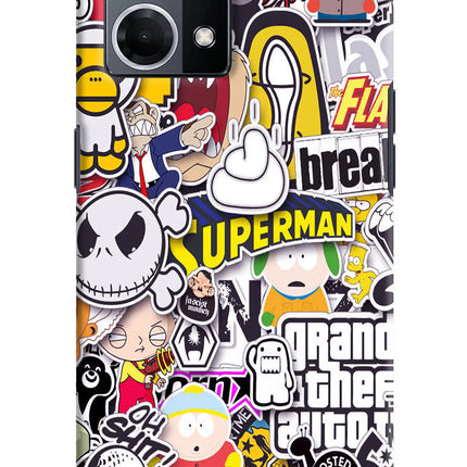 Sticker Bomb Oppo F21 Pro 4G Hard Case Back Cover by Casekaro