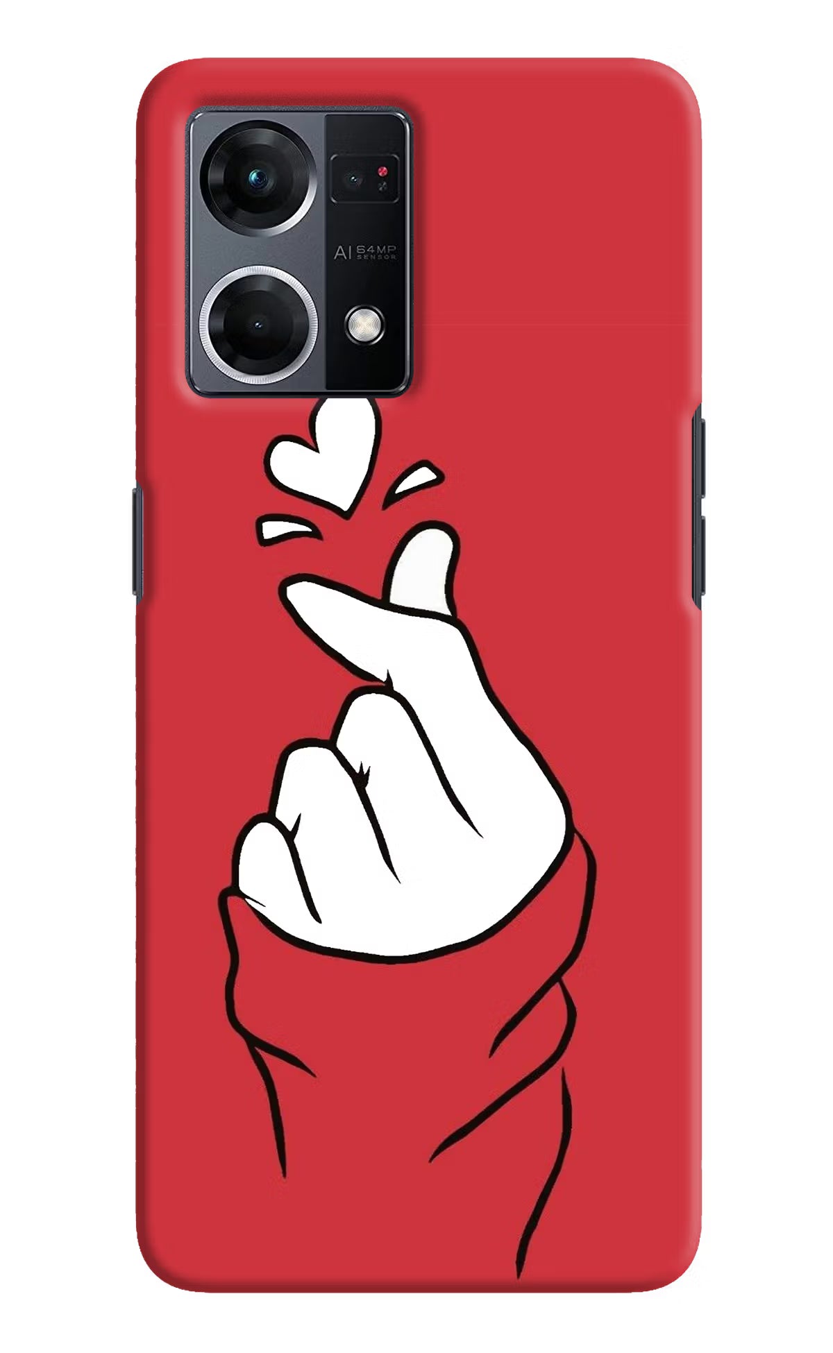 Korean Love Sign Oppo F21 Pro 4G Hard Case Back Cover by Casekaro