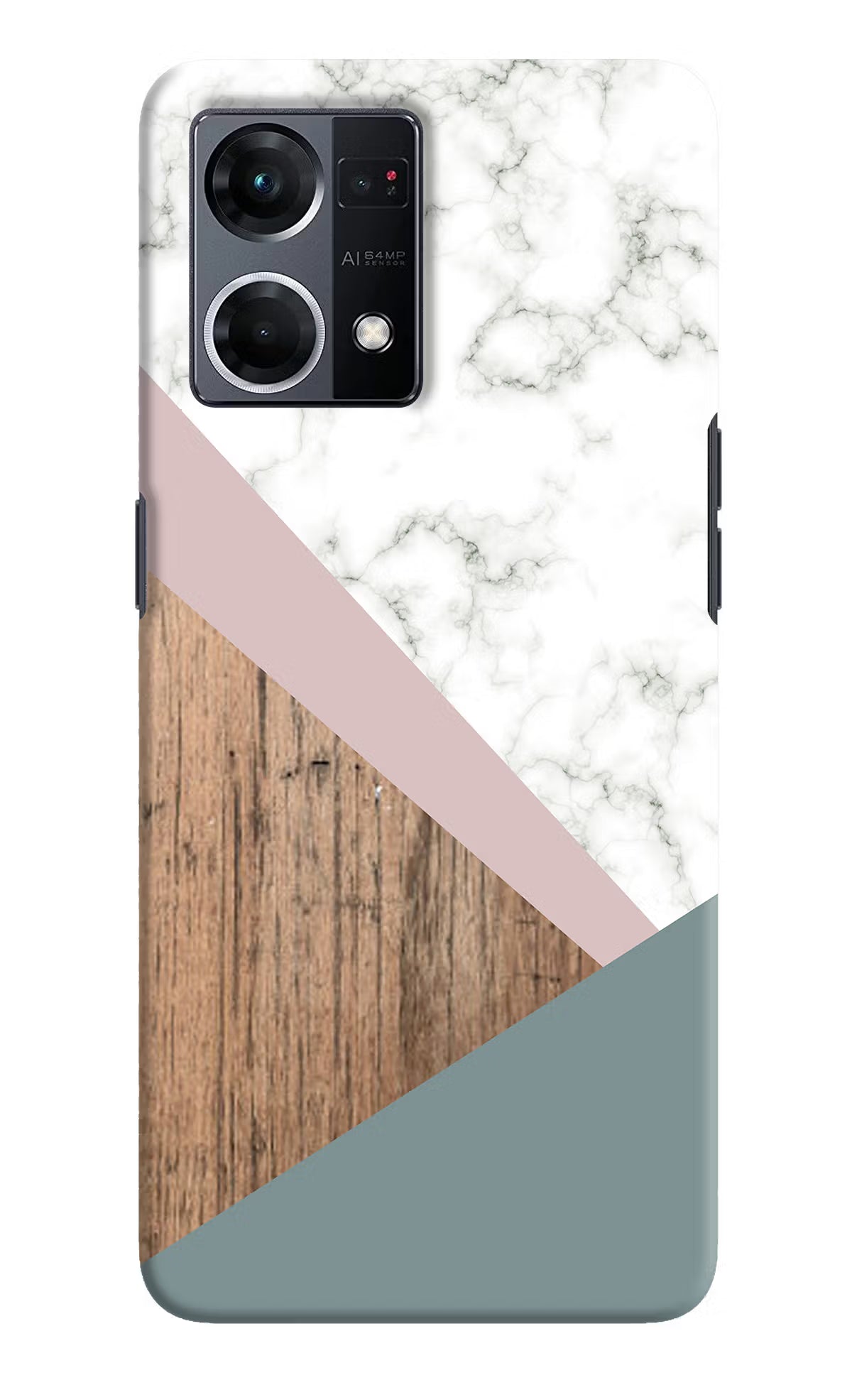 Marble wood Abstract Oppo F21 Pro 4G Hard Case Back Cover by Casekaro