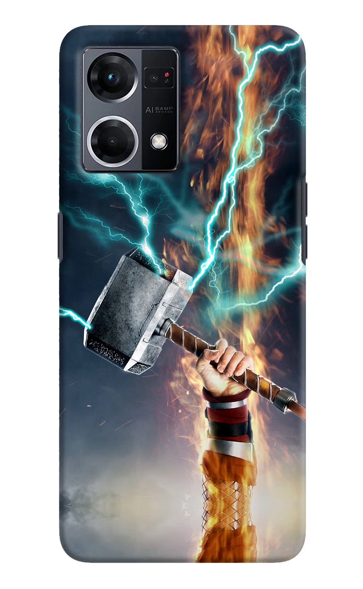 Thor Hammer Mjolnir Oppo F21 Pro 4G Hard Case Back Cover by Casekaro