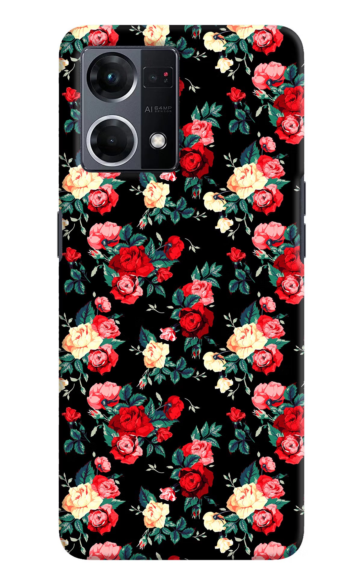 Rose Pattern Oppo F21 Pro 4G Hard Case Back Cover by Casekaro