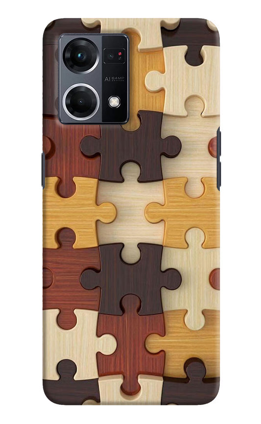 Wooden Puzzle Oppo F21 Pro 4G Hard Case Back Cover by Casekaro