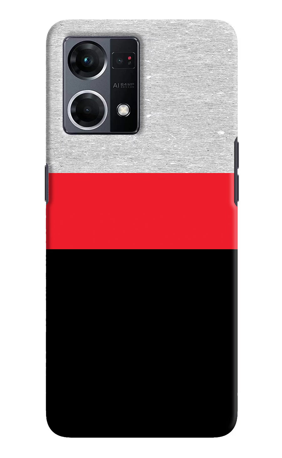 Tri Color Pattern Oppo F21 Pro 4G Back Cover, Hard case