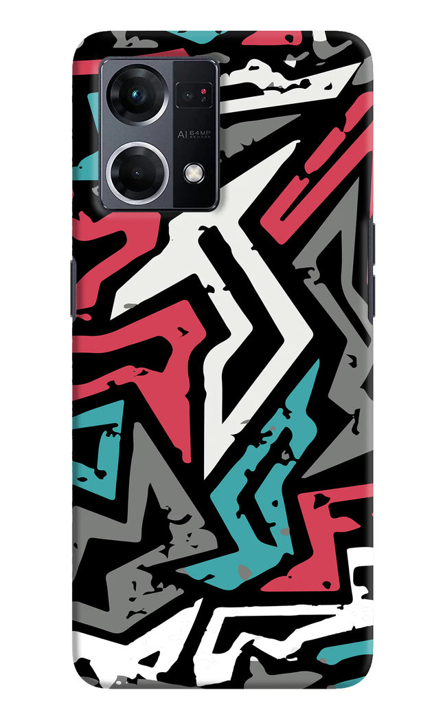 Geometric Graffiti Oppo F21 Pro 4G Hard Case Back Cover by Casekaro
