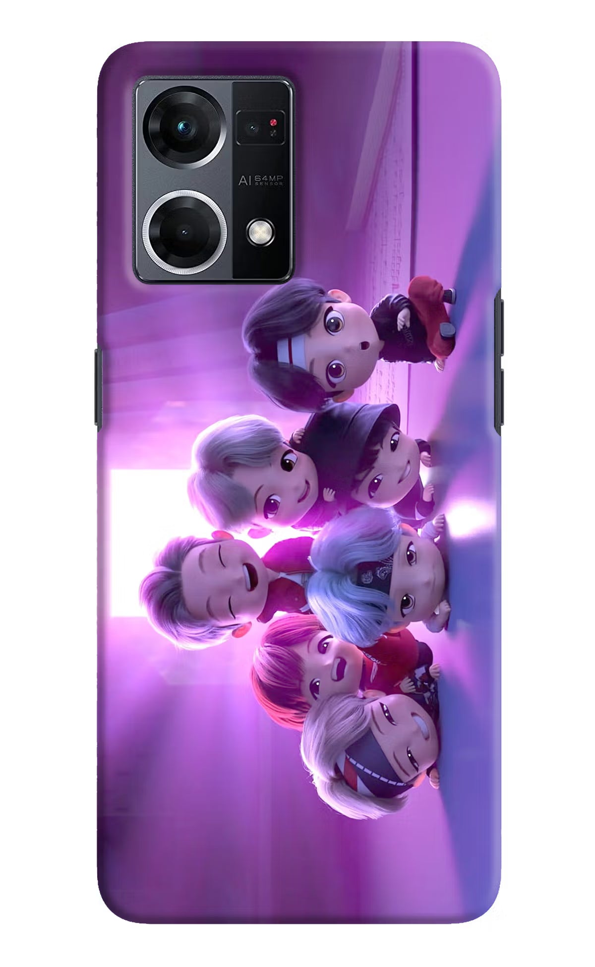 BTS Chibi Oppo F21 Pro 4G Hard Case Back Cover by Casekaro