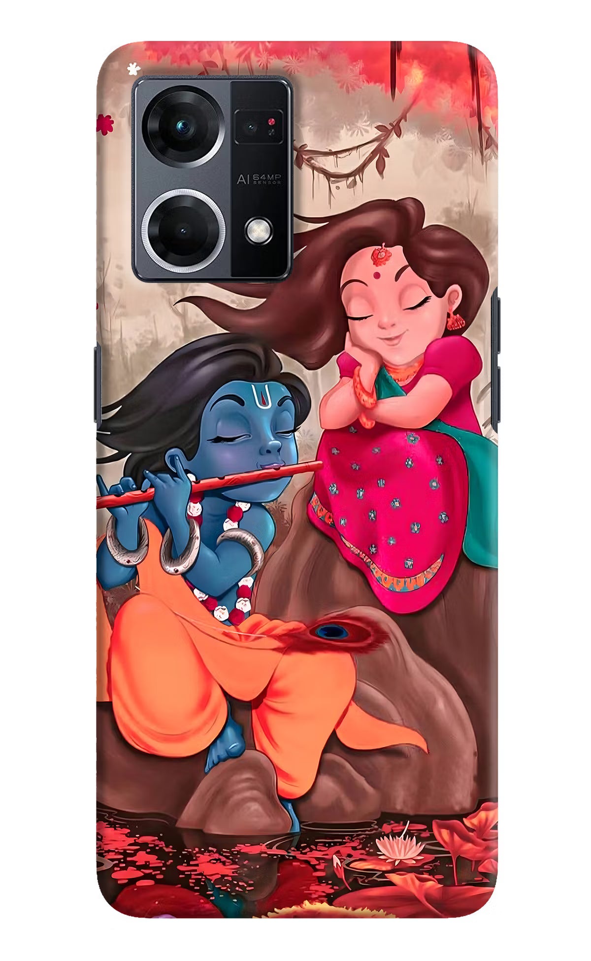 Radhe Krishna Oppo F21 Pro 4G Hard Case Back Cover by Casekaro