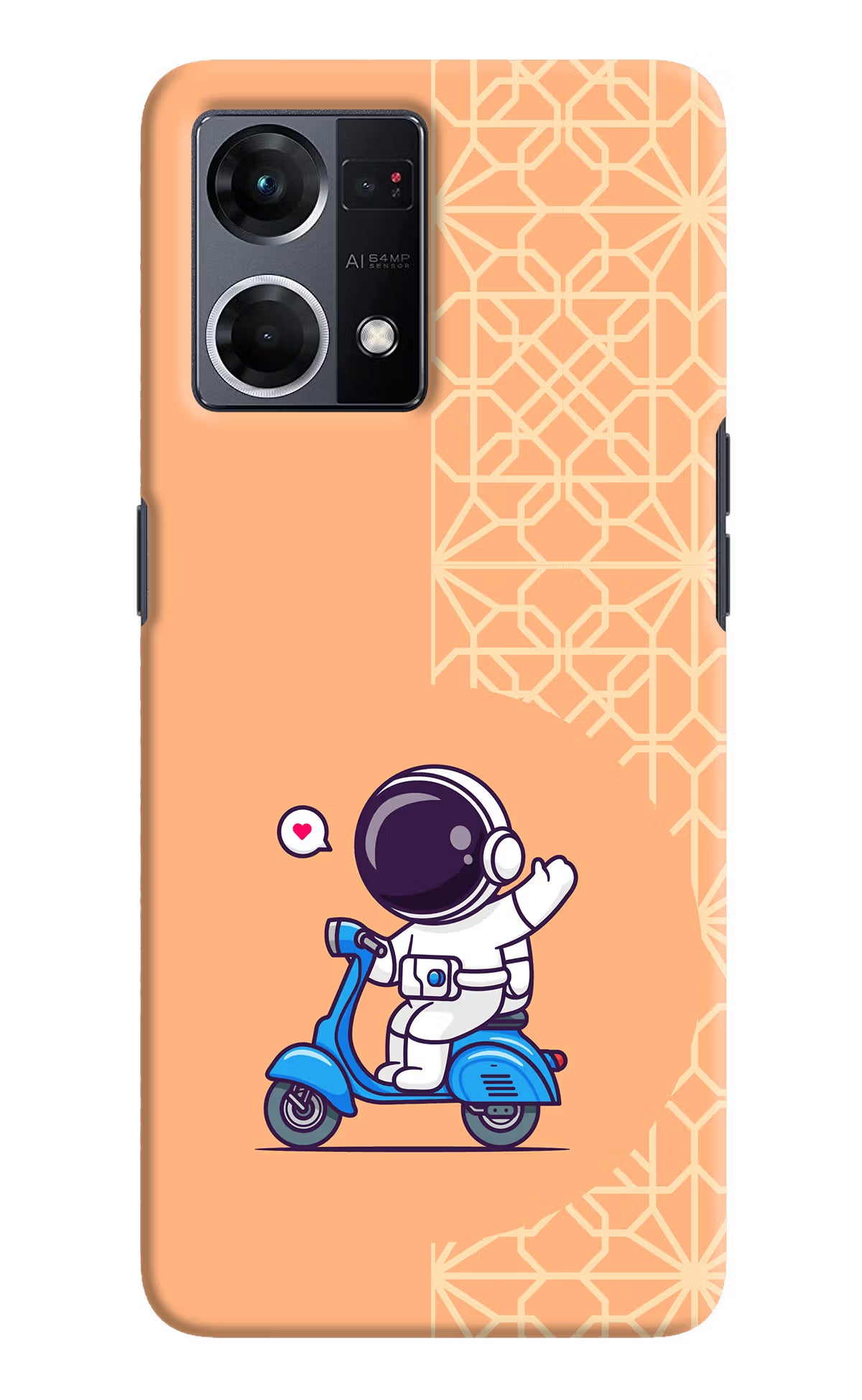 Cute Astronaut Riding Oppo F21 Pro 4G Hard Case Back Cover by Casekaro