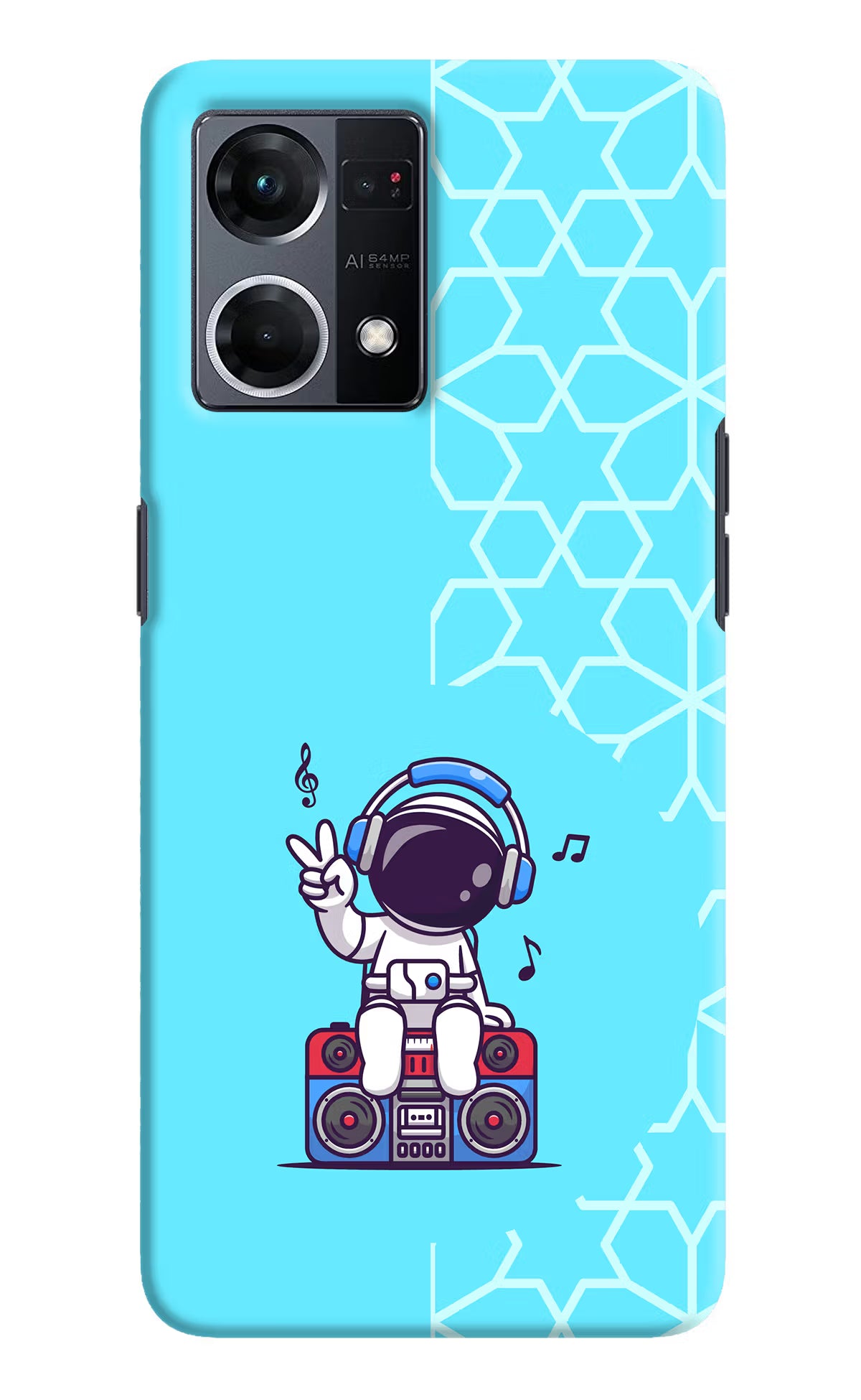 Cute Astronaut Chilling Oppo F21 Pro 4G Hard Case Back Cover by Casekaro