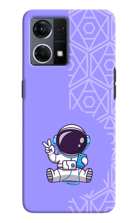 Cute Astronaut Chilling Oppo F21 Pro 4G Hard Case Back Cover by Casekaro