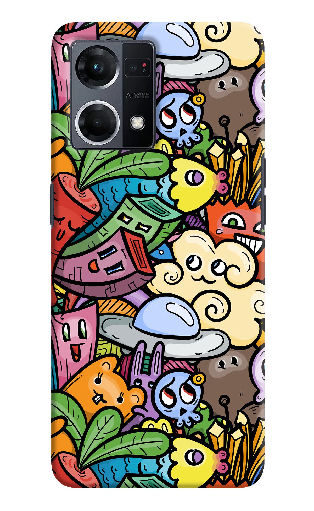 Veggie Doodle Oppo F21 Pro 4G Hard Case Back Cover by Casekaro