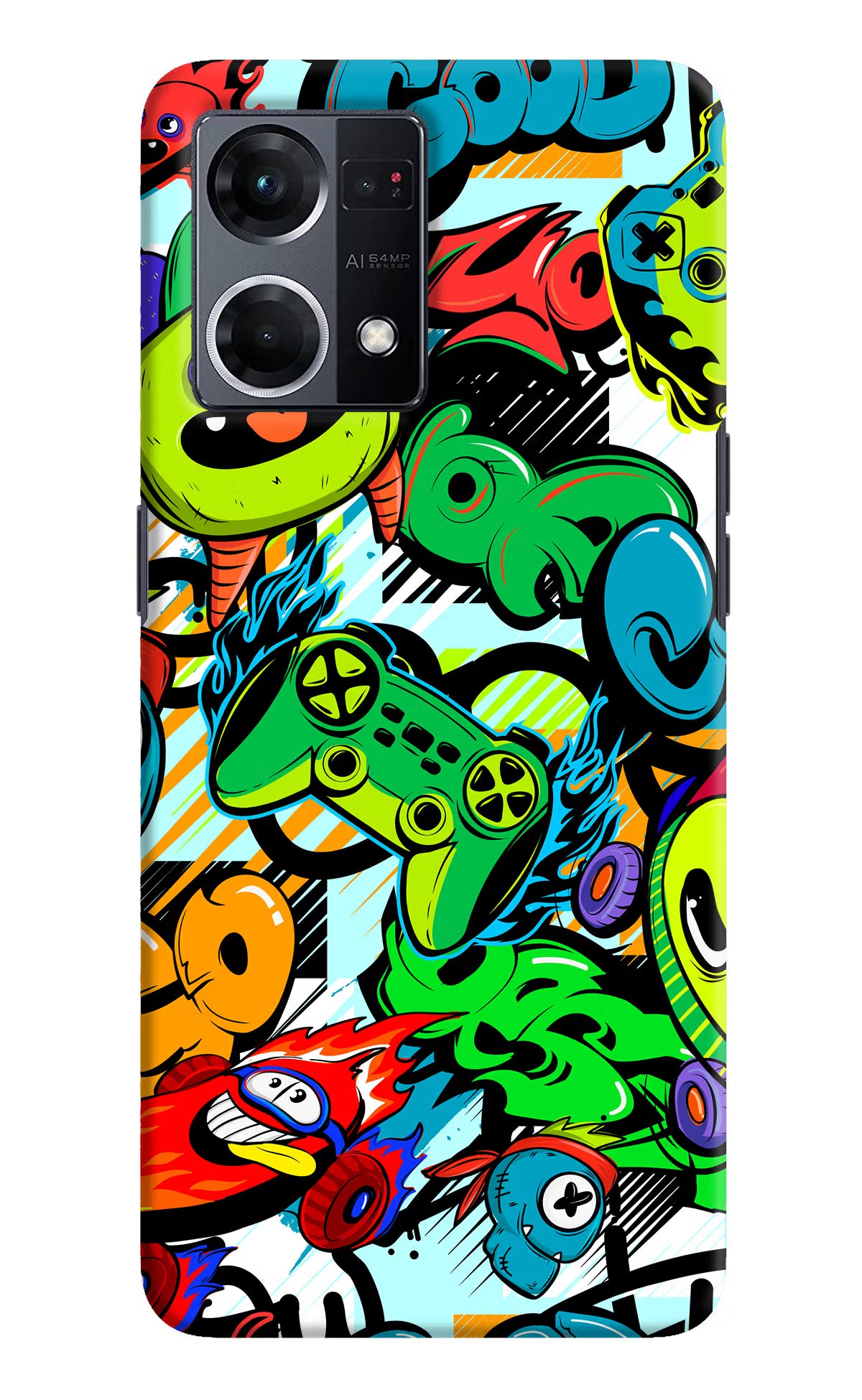 Game Doodle Oppo F21 Pro 4G Hard Case Back Cover by Casekaro