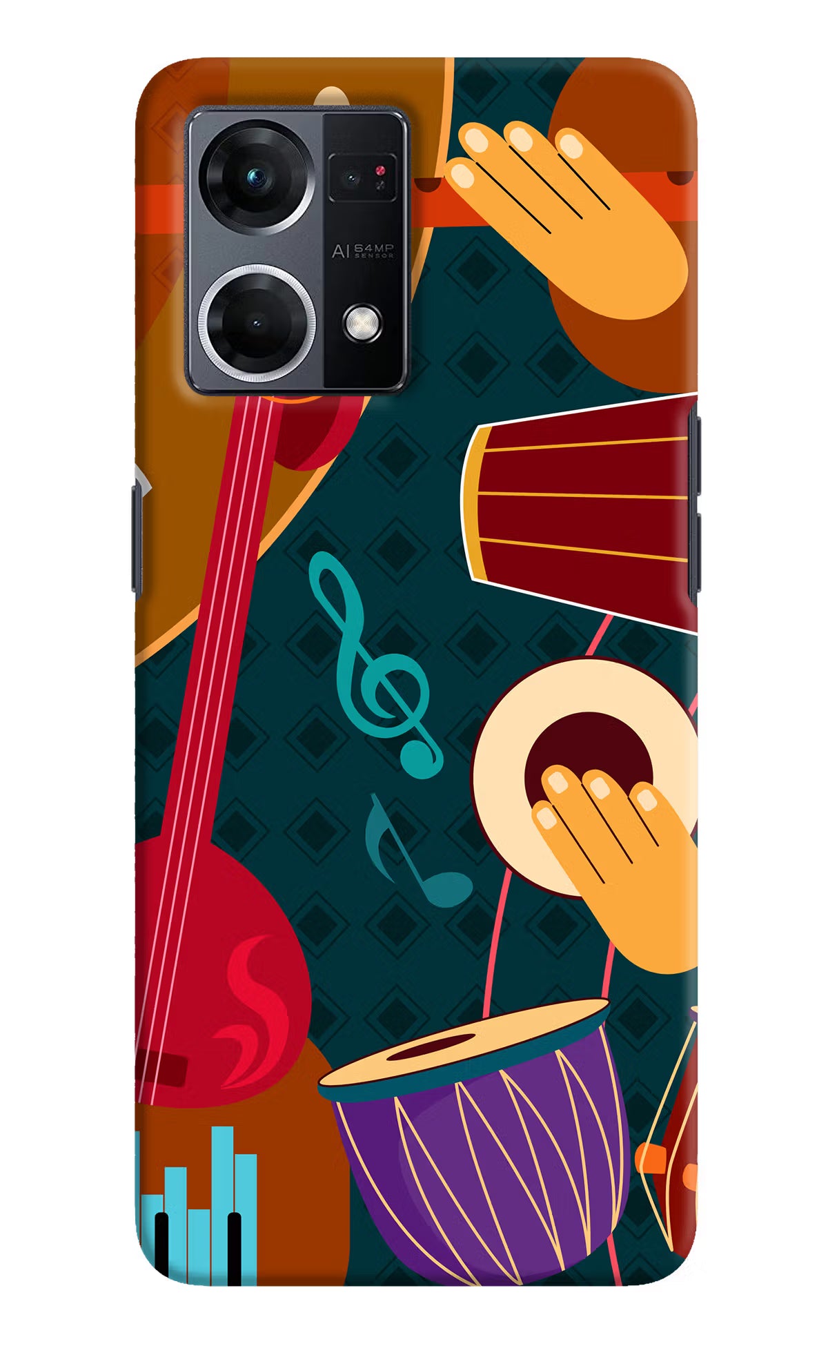Music Instrument Oppo F21 Pro 4G Hard Case Back Cover by Casekaro