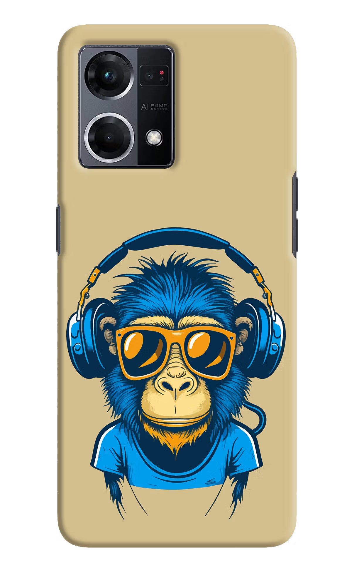Monkey Headphone Oppo F21 Pro 4G Hard Case Back Cover by Casekaro